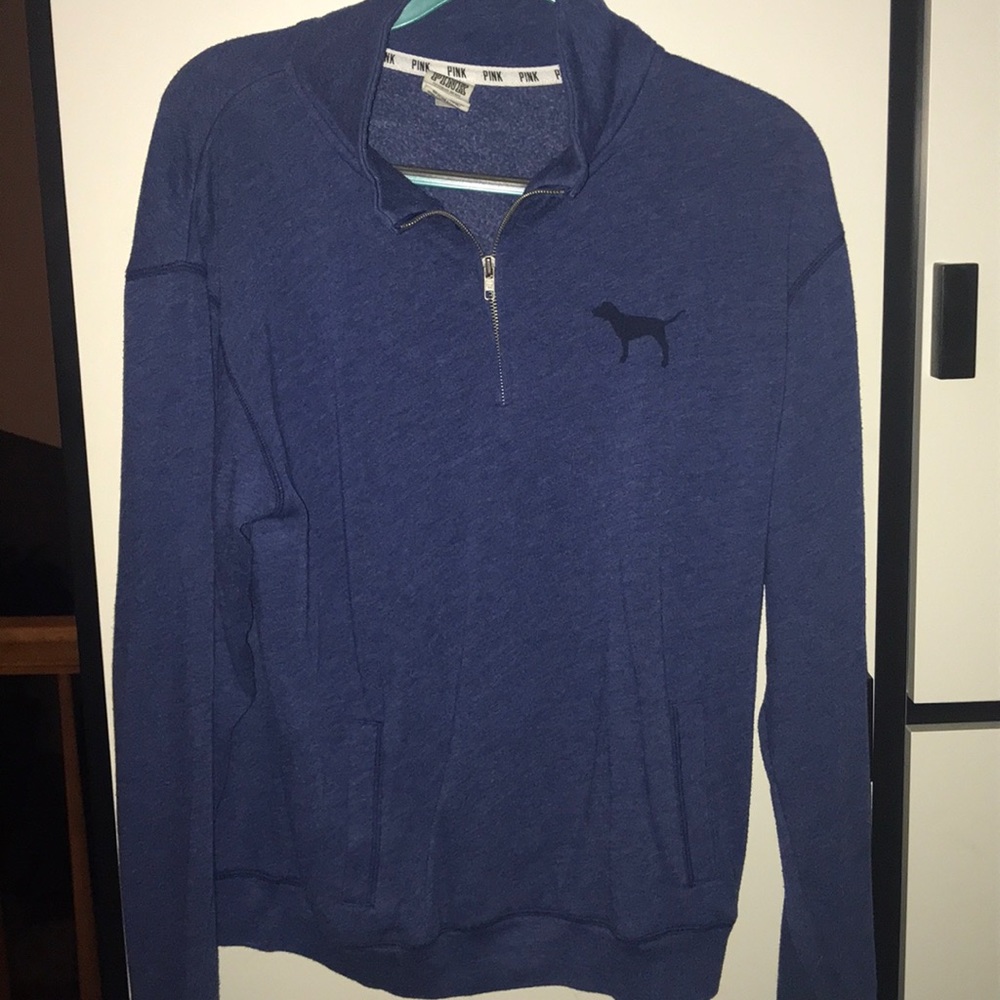 Victoria’s Secret PINK Quarter Zip Blue Small